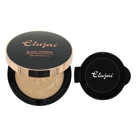 Ellujoy Black Cushion Light Beige #21 (Compact 1pc + Refill 1pc) with Whitening, Wrinkle Improvement, UV Protection Cosmetics