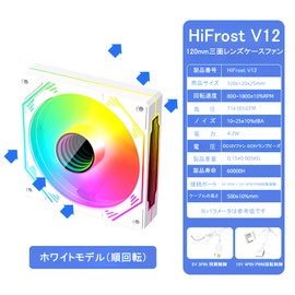 [Small Lab] COOLMOON HiFrost PC Case Fan 120mm 4pin PWM LED ARGB 5v 3pin Infinity Mirror (White, 1 Fan)