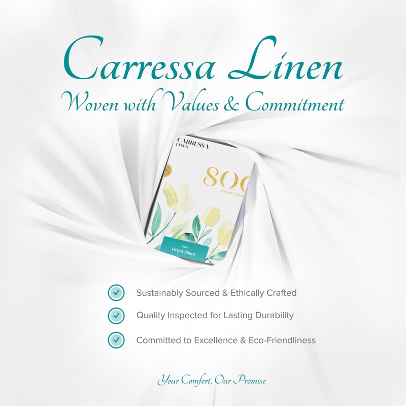 Carressa Linen 100% Egyptian Cotton King Fitted Sheet Only -
