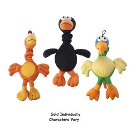 MPP One Dog Toy 14 Inch Chirpies Singing Bird Plush Bungee Neck Tugs Sets Available (Tropical Bird)