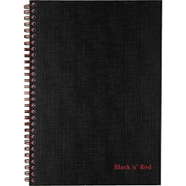 Black n' Red Notebook, Twin Wire, Hardcover, 9-7/8 x 6-7/8”, Medium/Large, 70 Ruled Sheets, 1 Count (400110532)