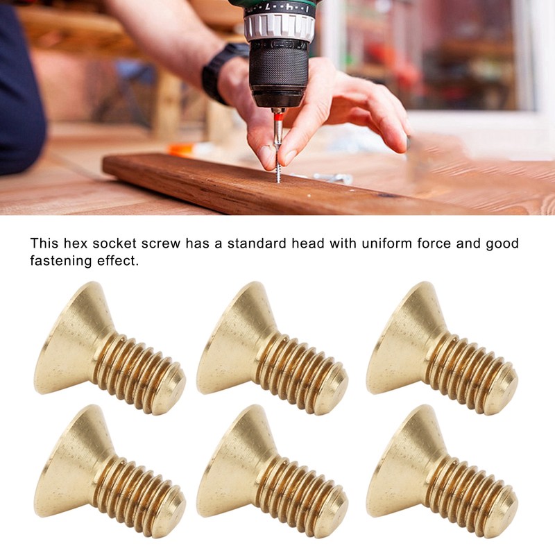 50Pcs Flat Hex Socket Screw M3 Pure Copper Countersunk Head