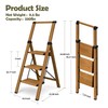 Taranta 3 Step Ladder, Portable Folding Ladder with Wide Pedal,
