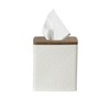 Motifeur Bathroom Accessories - Ceramic Tissue Holder with Wooden Lid,