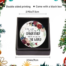Christmas Ornament for Grandfather Keepsake Christmas Ornament Best Grandfather Gifts Christmas Tree Ornaments 2.95in with Gift Box - to Me You're The World,Grandfather