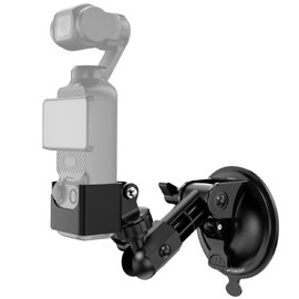 K&F Concept Suction Cup Mount, Strong Suction, Compatible with Osmo Pocket 3, Insta360, Gopro, Includes 1/4 Screws, Tri-Axis Adjustable, Dustproof Cover, High Load Capacity 2.2 lbs (1 kg)
