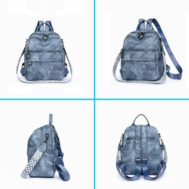 Women Fashion Small Backpack for Women Vintage Leisure Travel Daypack Demin Backpack for Travel (Brown)