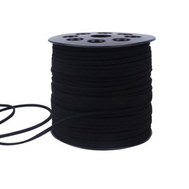 Luabue 1 Roll Faux Suede Cord 2 mm x 90 m Leather Cord Faux Leather Cord Artificial Leather Cords for Chains DIY Bracelet Necklace Jewellery Crafts (Black)