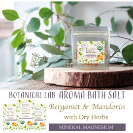 Bath Salt, Magnesium, Aroma Bath Salt, Bergamot, Mandarin, Hot Bath, Aromatic Bath, Moisturizing (Trial Set, Gift, Present) (Extra 3.5 oz (100 g) Pack of 3, White Rock Salt, Pink Rock Salt, Red Rock