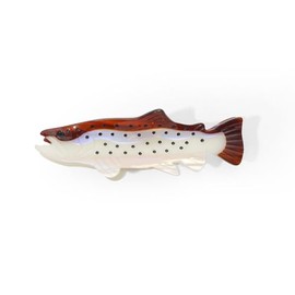 Pinza Para El Cabello Con Forma De Pez, 12,7 Cm, Blanca Nacarada Con Puntos, Agarre Metálico Con Resorte, Accesorio Para El Cabello Para Mujeres Y Niñas