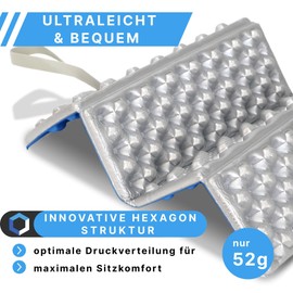 Alpteq® RastPlatz Foldable Seat Cushion, Outdoor Thermal Mat for Garden, Camping & Leisure, Waterproof, Insulating & Ultralight, Seat Mat Ideal for Backpack & Chair (Flat Pack, Blue, Set of 2)