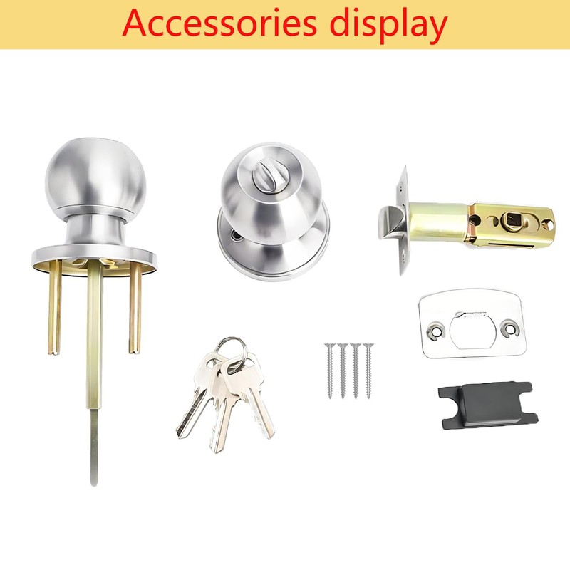 Qrity Stainless Steel Entracne Passage Door Handle Lock Knobs Lockset