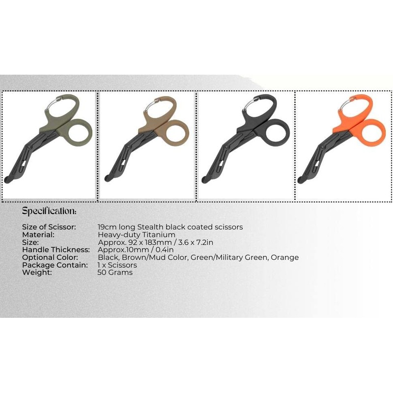 Titanium Bandage Shears Scissors EMT and Trauma Shears, Bent Stealth