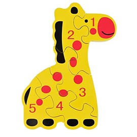 ZOO PUZZLE – Giraffe Wooden Chunky 3D Puzzle by Discovery Toys