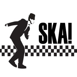 SKA Black Retro Decal Sticker for Walls, Cars, Vans etc Inside or Outside Use