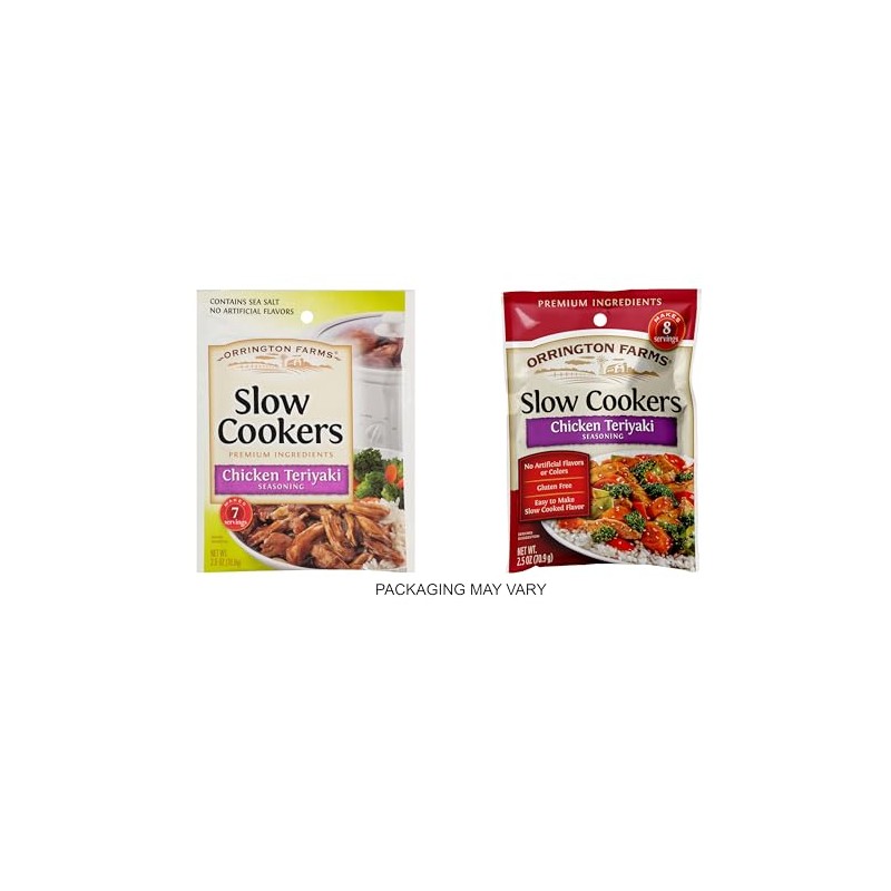 Orrington Farms Chicken Slow Cooker Mix, Teriyaki, 2.5 Ounce (Pack