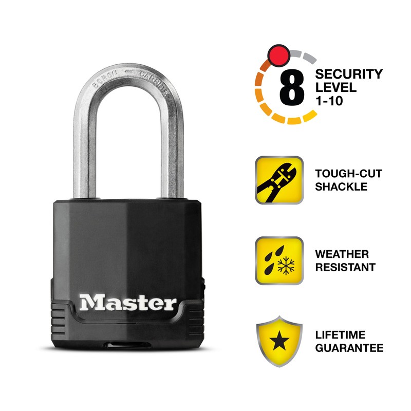 Master Lock Black Magnum Keyed-Alike Padlocks with All-Weather Cover, Outdoor