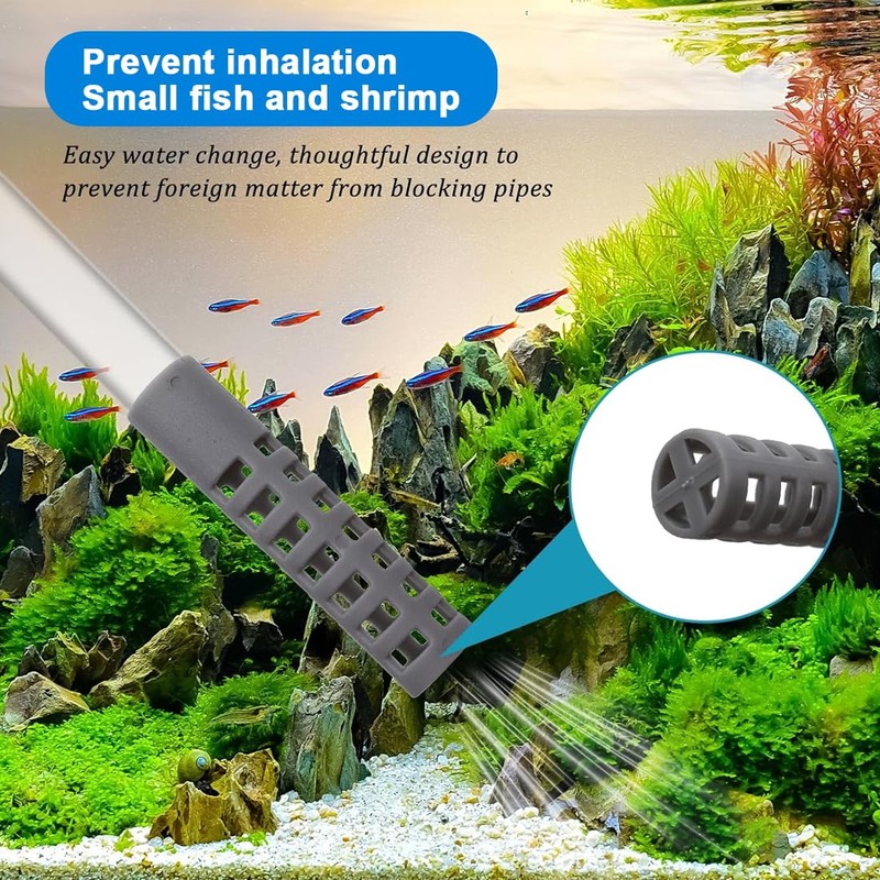 PBAHAUP Sifonador per Acquario, Pompa Manuale per Pulizia Veloce, Sifone