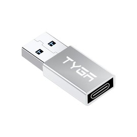 TYGA STORE USB Type C Female to USB Type A Male Adapter 5Gbps 3.0/3.1, Sync, Transfer, Charge, Plug & Play (1, Silver)