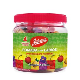 Jaloma Pomada Labial Varios Sabores Vitrolero, 60 Piezas, Pack of 1