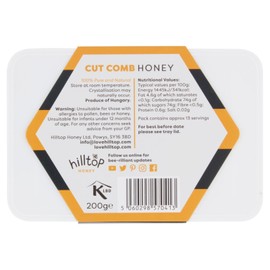 Hilltop Honey Cut Comb Slab 200g - Pure and Natural | Premium Quality and Tested For Authenticity | Certified Kosher | Dairy Nut and Gluten Free
