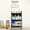 danpinera 3-Tier Rolling Cart, Utility Cart Mobile Metal Rolling Storage