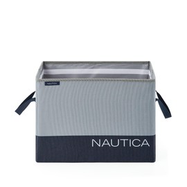 Nautica - Laundry Basket, Foldable Hamper & Storage Bin, Closet Organizers, Home Essentials (Grey Block)