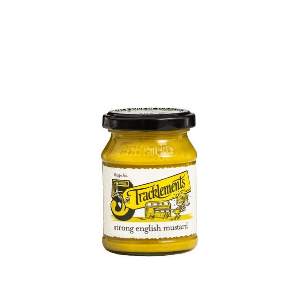 Tracklements Strong English Mustard, The Ideal Condiment for Gammon, Steak and Sausages or Partnered with Stew, Vegetarian and Vegan Friendly, Gluten Free, 140g Jar