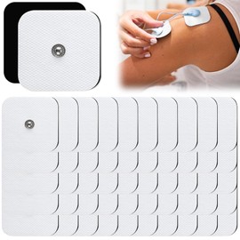 50pzsAlmohadillas de Electrodos para Fisioterapia， Almohadillas de TENS/EMS Electrodos，Almohadilla de Electrodo Estimulador Muscular de 5 X5 cm,Almohadillas de Electrodos de Repuesto.