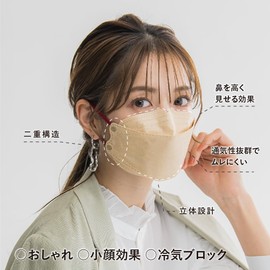 [MUSCLE WAY] 【ＭＡＳＣＬＵＢ】 マスク 不織布 立体マスク 20枚 立体 不織布マスク 大きめ ふつう 小さめ 花粉症 3層構造くちばし 韓国マスク バイカラーマスク 息がしやすい 血色 大人 子供 使い捨てマスク メガネが曇りにくい 蒸れない ニュアンスカラー (グレージュ)