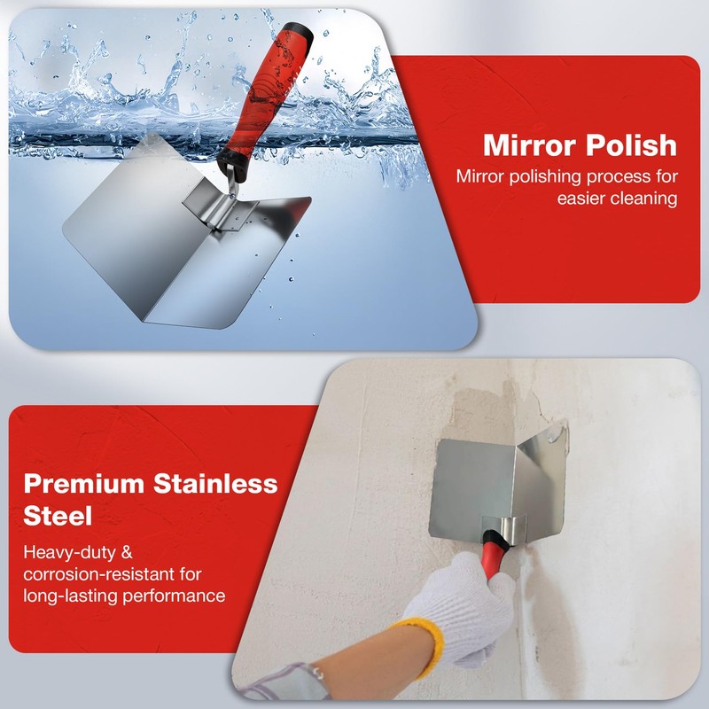 SHALL Stainless Steel Corner Trowel Set, Inner & Outer Angled