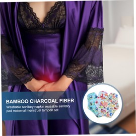 Healeved Washable Sanitary Pads Cotton Sanitary Napkins Bamboo Charcoal Period Bag Maternity Pads