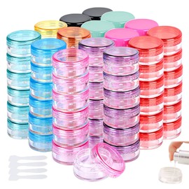 GZLCEU PS Empty Cream Jar with 4 Mini Spatulas for Cosmetics Lip Balm Cream Nail Art Beads Rhinestones Pigments Eyeshadow Pack of 120