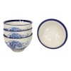 Pack Of 4 Blue Japanese Hokusai Great Wave Design Ceramic