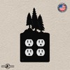 3 Pine Trees Double Duplex Power Outlet Wall Plate (Double