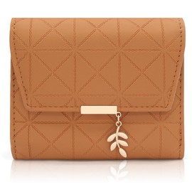 REETEE Women's Purse Made of Soft Vegan Leather Small Purse Women's with Many Compartments, Mini Wallet Women's with Coin Compartment and Card Slots Women Purse, B-brown, Modern