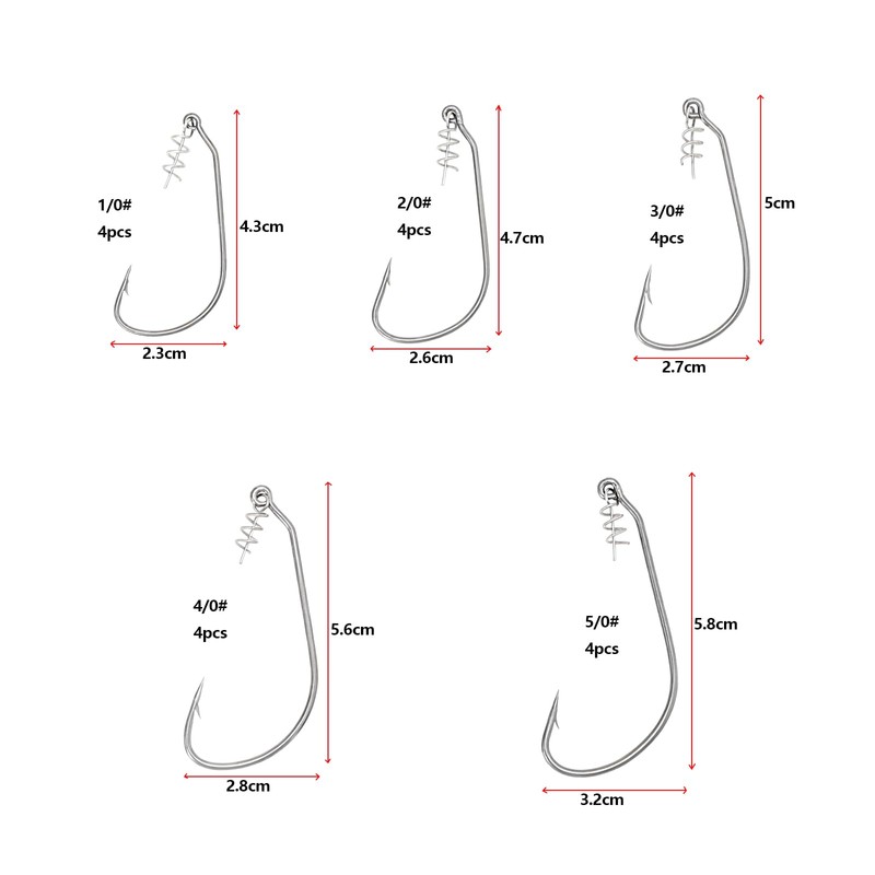 ECSiNG 20 Piece Fishing Hook Set with Twist Lock Floating