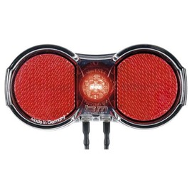 Busch & Müller Unisex - Adult Toplight Flat Plus LED Pannier Rack Rear Light, Red, Transparent, One Size