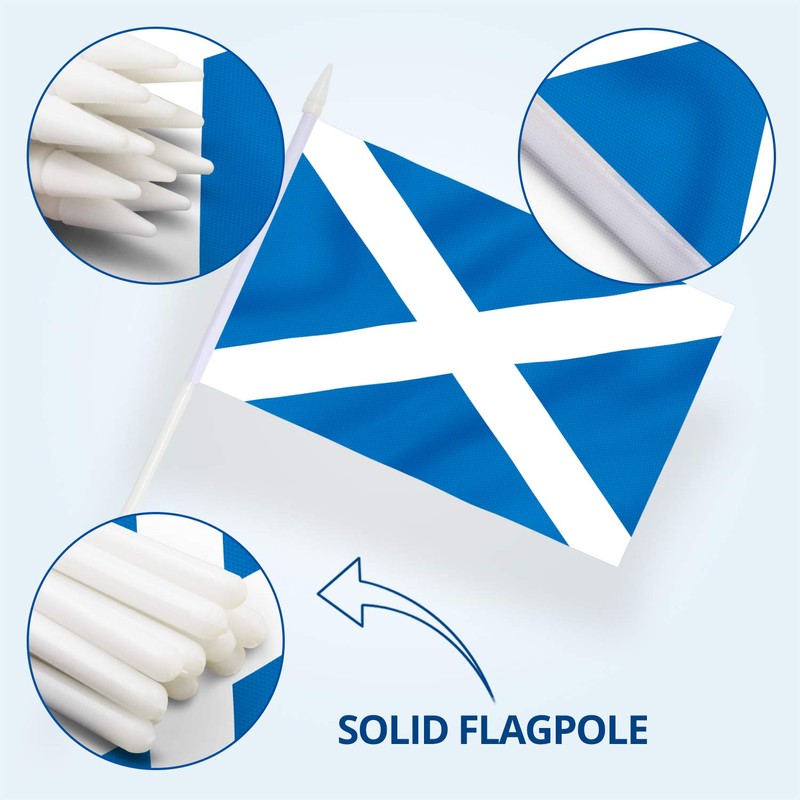 Anley Scotland Mini Flag 12 Pack - Hand Held Small