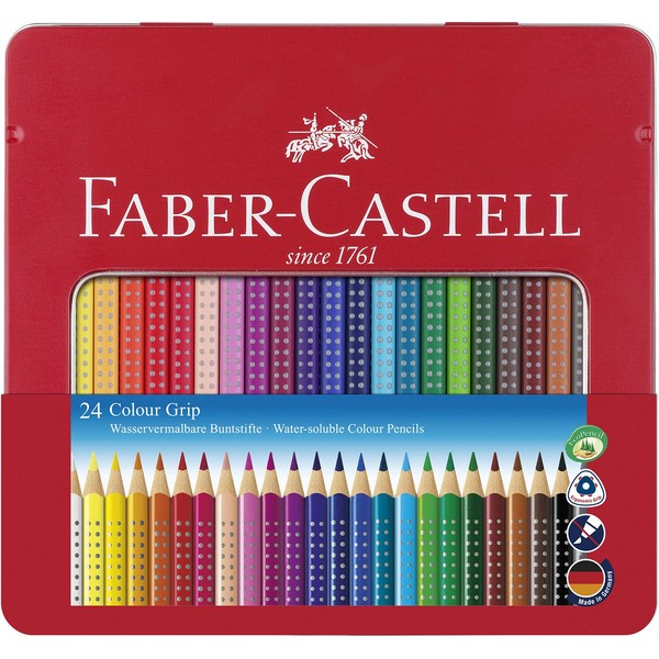 Faber-Castell Tin of 24 Colour GRIP 2001 pencils