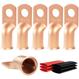 6pcs 4 Awg - 5/16" (M8) Sanuke Wire Lugs Ring Terminal Connectors Ends Heavy Duty for Battery Cable Lug Wire Electrical Eyelets with 3:1 Dual Wall Adhesive Heat Shrink