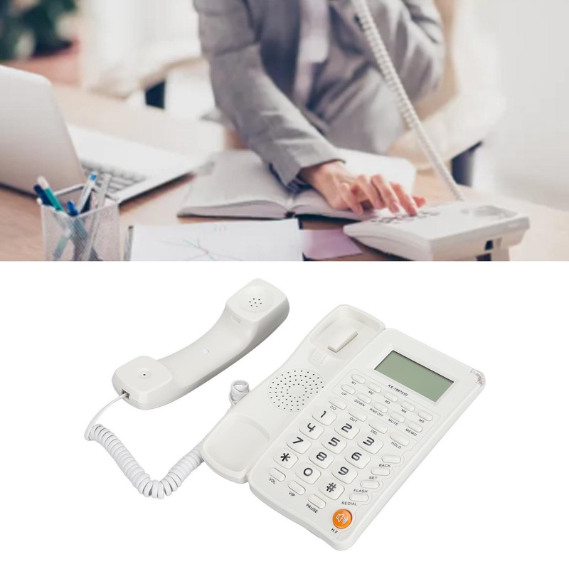 Desktop Telephone Big Button Corded Landline Telephone 16 Bit HD
