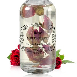 Rose Multi-Use Oil, Organic Plant Fragrant Essential Oil Rose Oil for Face, Hair, Body, Nails Care and Massage - 1 Fl Oz
