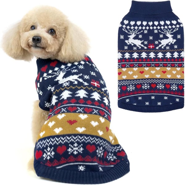 PUPTECK Christmas Dog Jumpers - Soft Warm Outfit Dog Sweaters