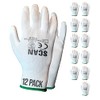 Scan SCAGLOPUW12M White PU Coated Gloves - Size 8 (12