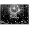 Avezano Disco Birthday Backdrop Glitter Disco Ball Birthday Party Decorations