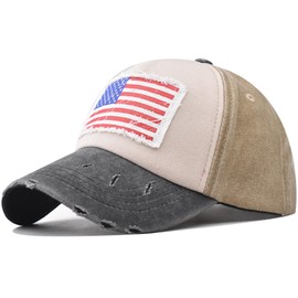 Sombreros de béisbol unisex clásico con bandera de Estados Unidos para elecciones presidenciales 2024, gorras de béisbol para hombres, sombrero de papá, Negro y beige., Talla única