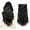 Extensiones De Cabello Ondulado Natural Clip Cortinas 7 Pzas