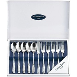 Tamahashi Spoon Fork 11-Piece Set Made in Japan Dishwasher Safe "Jeanne Ecole" Morning Set JE-82