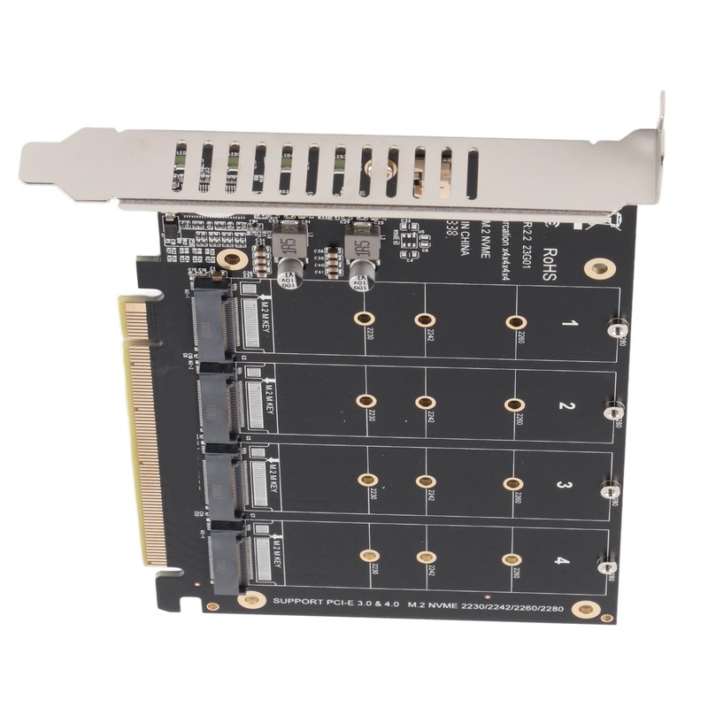 M.2 NVME SSD to PCIE X16 Adapter 4 Port High